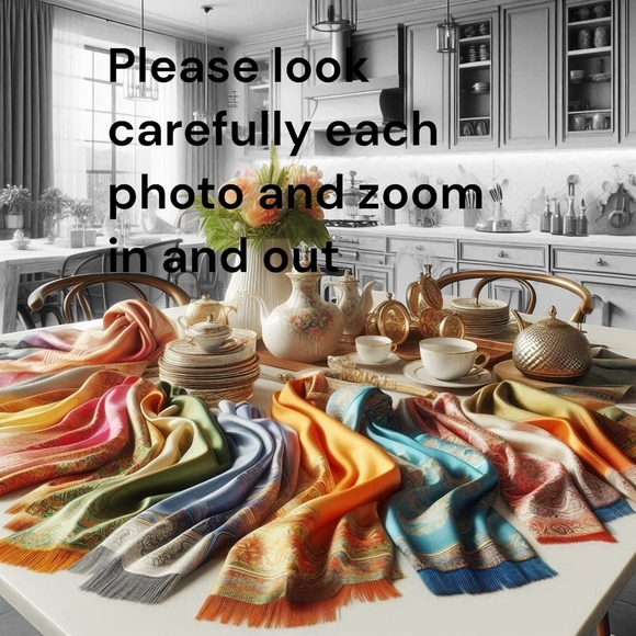 Glentex Black Gold Metallic Rayon Scarf - Picture 7 of 9